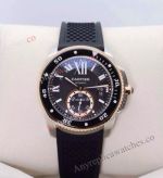 Swiss Replica Cartier Calibre Diver 2-Tone Black Watch 